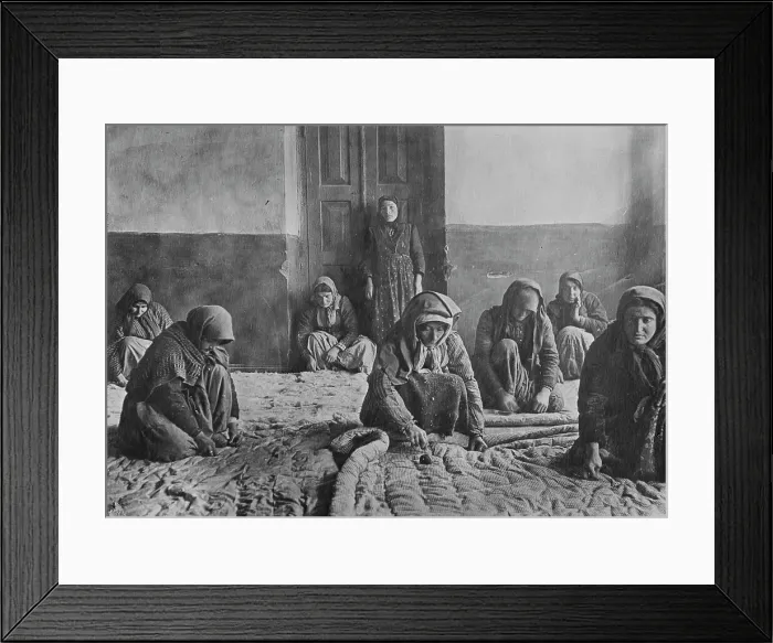 Framed Print : Armenians make quilts, Alexandropol, 1918. Creator: Bain News Service Framed Print : Armenians make quilts, Alexandropol, 1918. Creator: Bain News Service
