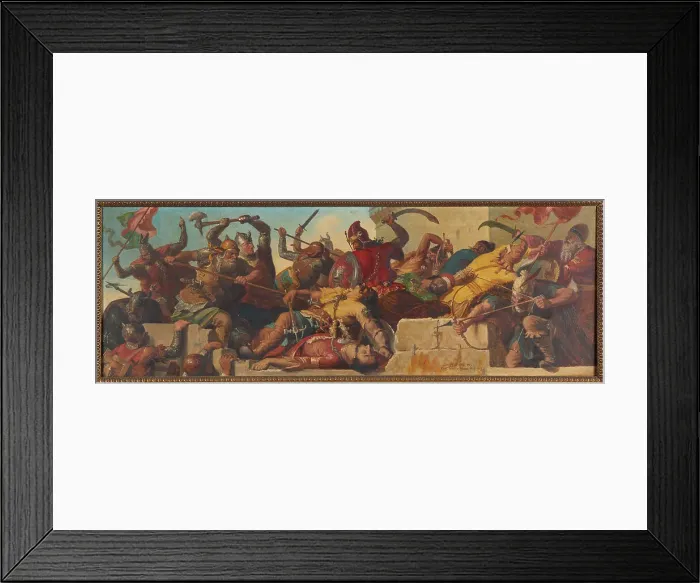 Framed Print : The storming of Melk by Margrave Leopold I of Babenberg, 1937. Creator: Pögl; Josef (1867-1945) Framed Print : The storming of Melk by Margrave Leopold I of Babenberg, 1937. Creator: Pögl; Josef (1867-1945)