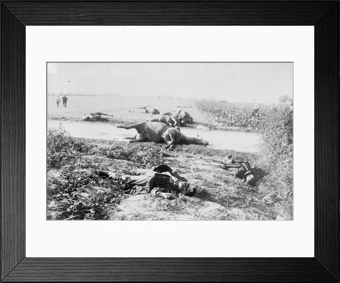 Framed Print : Corner of battlefield, Haelen, 1914. Creator: Bain News Service Framed Print : Corner of battlefield, Haelen, 1914. Creator: Bain News Service