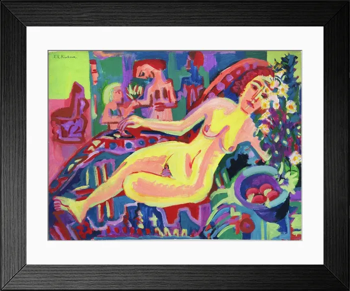 Framed Print : Nude on a Divan, 1924. Creator: Kirchner; Ernst Ludwig (1880-1938) Framed Print : Nude on a Divan, 1924. Creator: Kirchner; Ernst Ludwig (1880-1938)