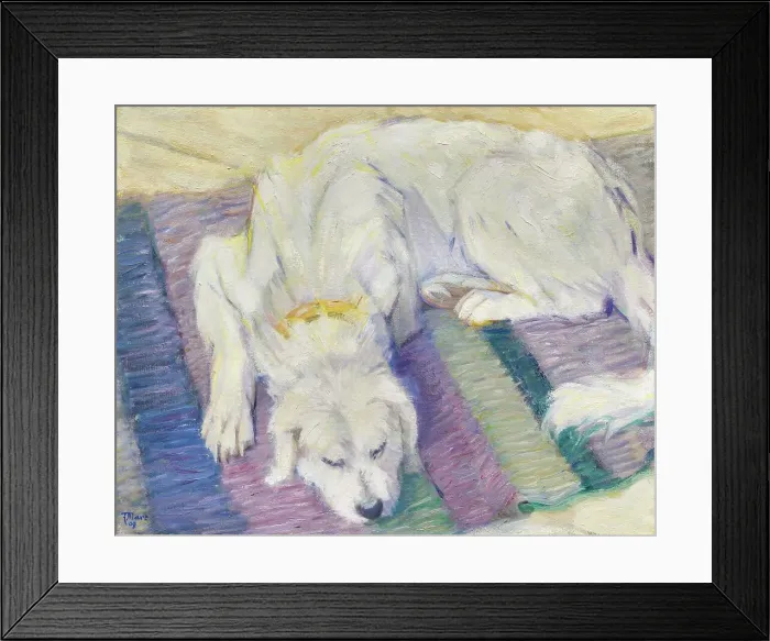 Framed Print : Lying dog (Dog Portrait of Russi'), 1909. Creator: Marc; Franz (1880-1916) Framed Print : Lying dog (Dog Portrait of Russi'), 1909. Creator: Marc; Franz (1880-1916)
