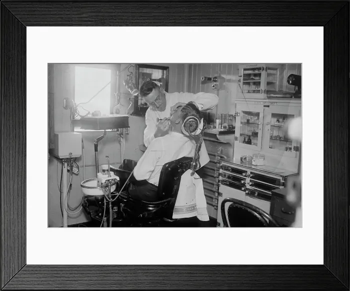Framed Print : Dentist on COMFORT, between c1915 and c1920. Creator: Bain News Service Framed Print : Dentist on COMFORT, between c1915 and c1920. Creator: Bain News Service