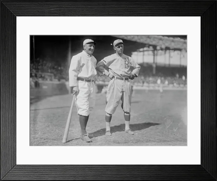 Framed Print : Hans Lobert, New York NL & Joe Schultz, Brooklyn NL (baseball), 1915. Creator: Bain News Service Framed Print : Hans Lobert, New York NL & Joe Schultz, Brooklyn NL (baseball), 1915. Creator: Bain News Service
