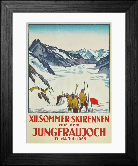 Framed Print : The 12th Summer ski race on the Jungfraujoch, 1929. Creator: Cardinaux; Emil (1877-1936) Framed Print : The 12th Summer ski race on the Jungfraujoch, 1929. Creator: Cardinaux; Emil (1877-1936)