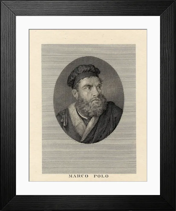 Framed Print : Portrait of Marco Polo, 1812. Creator: Matteini; Teodoro (1753-1831) Framed Print : Portrait of Marco Polo, 1812. Creator: Matteini; Teodoro (1753-1831)