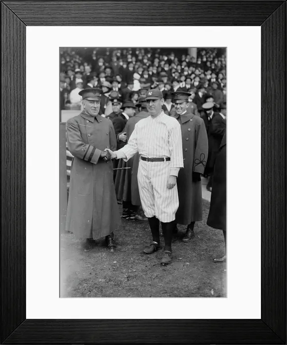 Framed Print : General Leonard Wood & Wild Bill Donovan, manager, New York AL, at Polo Grounds... 1917. Creator: Bain News Service Framed Print : General Leonard Wood & Wild Bill Donovan, manager, New York AL, at Polo Grounds... 1917. Creator: Bain News Service