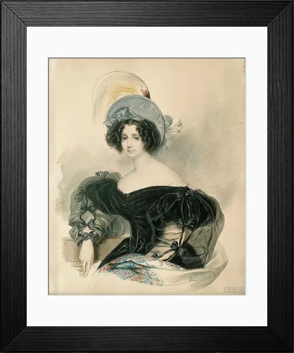 Framed Print : Portrait of Janette (Anna) Ivanovna Lopukhina, née Baroness von Wenckstern (1786-1869), 1833. Creator: Briullov; Karl Pavlovich (1799-1852) Framed Print : Portrait of Janette (Anna) Ivanovna Lopukhina, née Baroness von Wenckstern (1786-1869), 1833. Creator: Briullov; Karl Pavlovich (1799-1852)