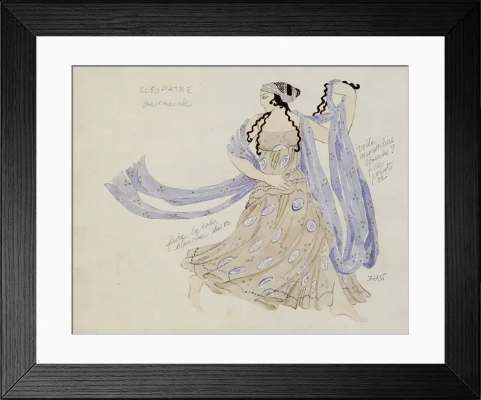 Framed Print : Bacchante. Costume design for the ballet Cleopatra by A. Arensky, 1910. Creator: Bakst; Léon (1866-1924) Framed Print : Bacchante. Costume design for the ballet Cleopatra by A. Arensky, 1910. Creator: Bakst; Léon (1866-1924)