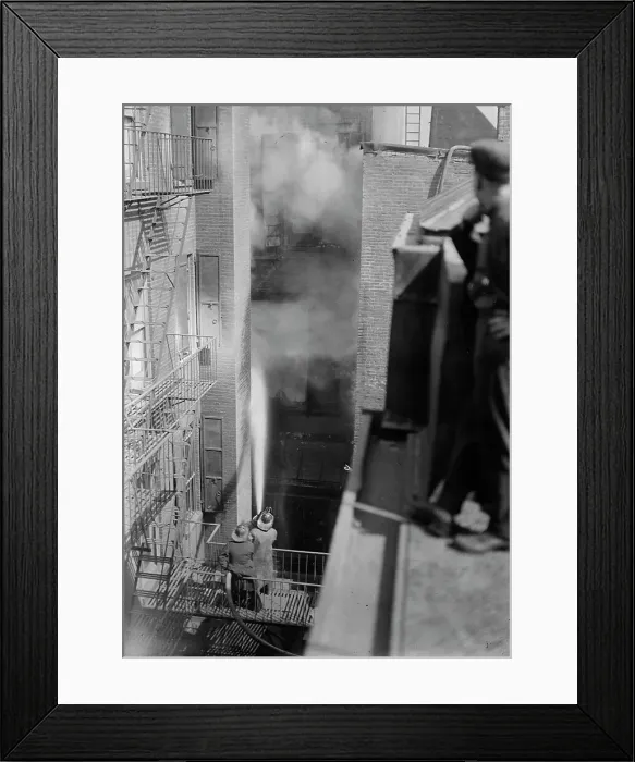 Framed Print : Fire, 6th Ave. & 18th, 1916. Creator: Bain News Service Framed Print : Fire, 6th Ave. & 18th, 1916. Creator: Bain News Service