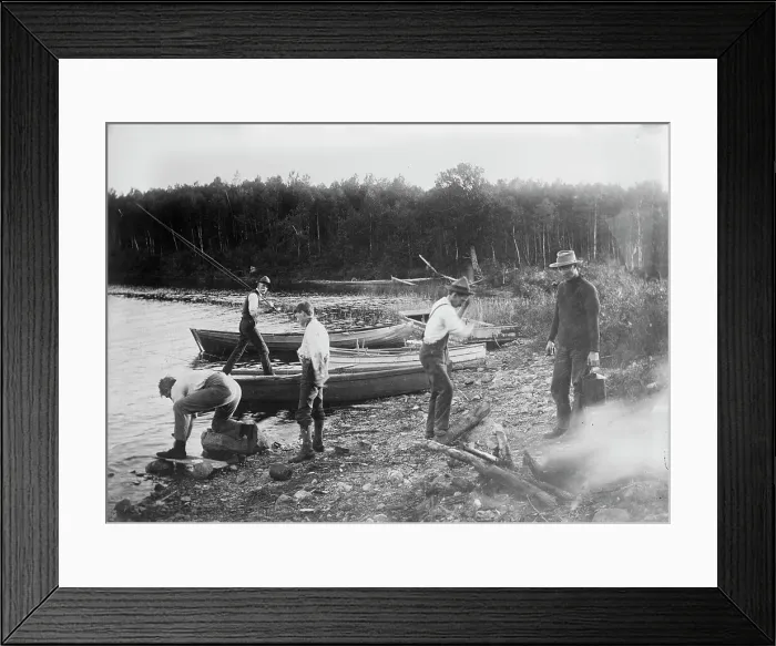 Framed Print : Fishing in New Brunswick -- the Bean Bake, between c1910 and c1915. Creator: Bain News Service Framed Print : Fishing in New Brunswick -- the Bean Bake, between c1910 and c1915. Creator: Bain News Service