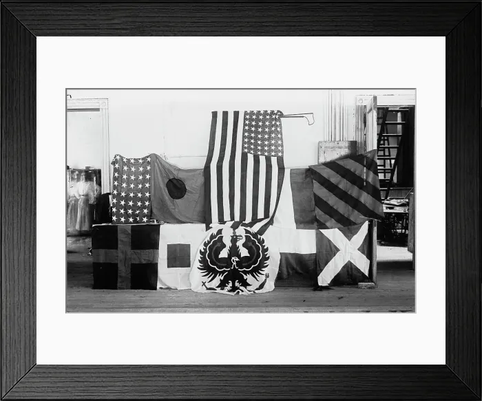 Framed Print : Flags made at Navy Yard, 1917. Creator: Bain News Service Framed Print : Flags made at Navy Yard, 1917. Creator: Bain News Service