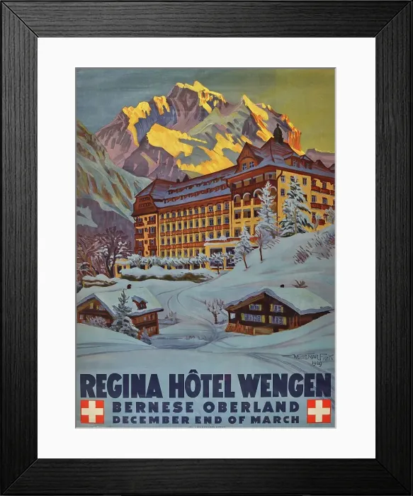 Framed Print : Regina Hôtel Wengen Bernese Oberland, 1929. Creator: Fink; Waldemar (1883-1948) Framed Print : Regina Hôtel Wengen Bernese Oberland, 1929. Creator: Fink; Waldemar (1883-1948)