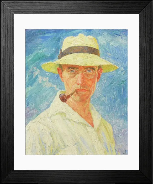 Framed Print : Self-portrait with pipe and hat, 1932. Creator: Unger; Hans (1872-1936) Framed Print : Self-portrait with pipe and hat, 1932. Creator: Unger; Hans (1872-1936)