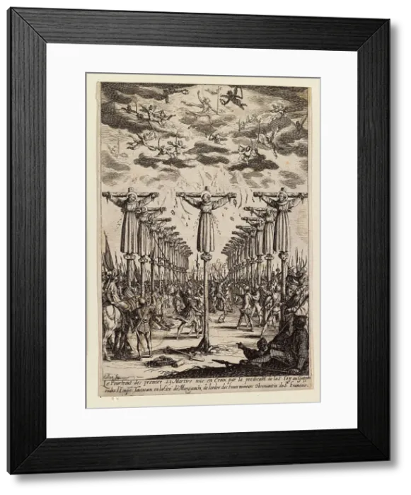 Framed Print : Les Martyrs du Japon (The Martyrs of Japan), c1627. Creator: Callot; Jacques (1592-1635) Framed Print : Les Martyrs du Japon (The Martyrs of Japan), c1627. Creator: Callot; Jacques (1592-1635)