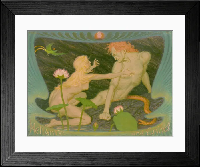 Framed Print : Heliante and Lucifer, 1933. Creator: Fidus (1868-1948) Framed Print : Heliante and Lucifer, 1933. Creator: Fidus (1868-1948)
