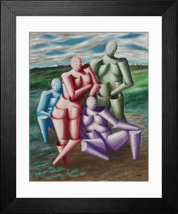 Framed Print : The tender quartet (Homage to Raphael), 1928. Creator: Savinio; Alberto (1891-1952) Framed Print : The tender quartet (Homage to Raphael), 1928. Creator: Savinio; Alberto (1891-1952)