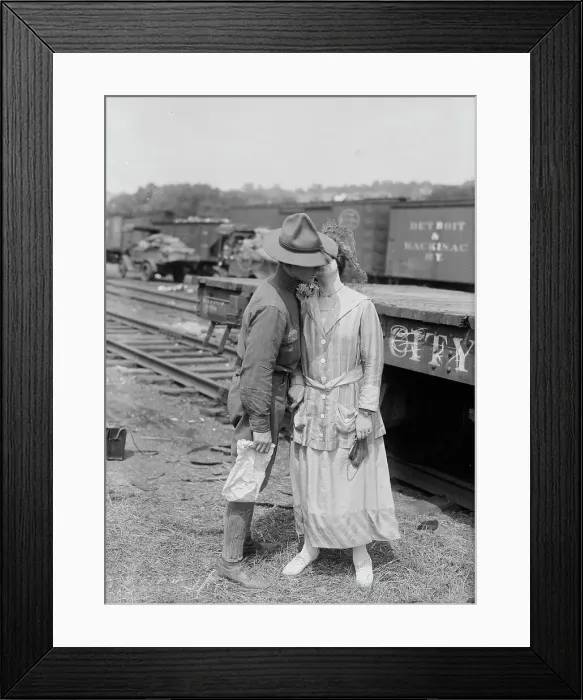 Framed Print : Goodbye to 1st field artillery, between c1915 and c1920. Creator: Bain News Service Framed Print : Goodbye to 1st field artillery, between c1915 and c1920. Creator: Bain News Service