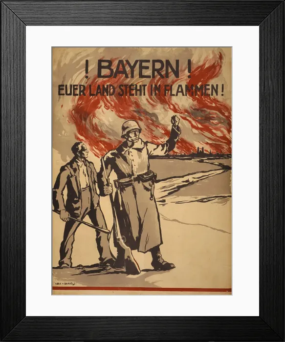 Framed Print : Bavaria! Your country is on fire!, 1919. Creator: Bartels; Wera von (1886-1922) Framed Print : Bavaria! Your country is on fire!, 1919. Creator: Bartels; Wera von (1886-1922)