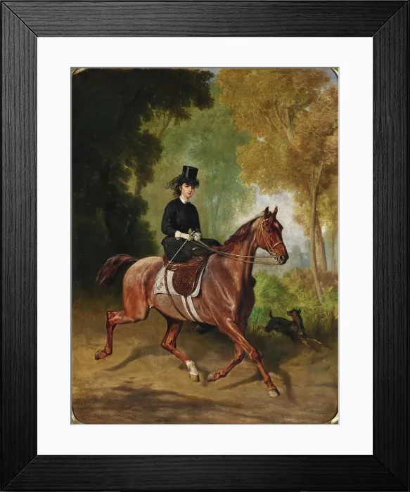 Framed Print : Princess Henriette of Liechtenstein (1843-1931) on horseback, 1868. Creator: Adam; Emil (1843-1924) Framed Print : Princess Henriette of Liechtenstein (1843-1931) on horseback, 1868. Creator: Adam; Emil (1843-1924)