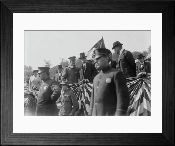 Framed Print : Governor Charles Seymour Whitman reviews National Guard, between c1910 and c1915. Creator: Bain News Service Framed Print : Governor Charles Seymour Whitman reviews National Guard, between c1910 and c1915. Creator: Bain News Service
