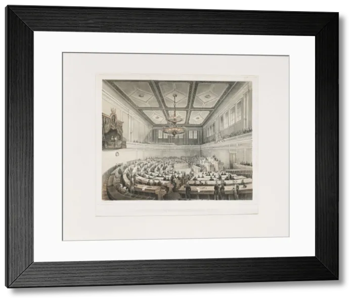 Framed Print : Debating Chamber of the House of Deputies of Austria, Vienna, c1865. Creator: Czerny; Ludwig (1821-1889) Framed Print : Debating Chamber of the House of Deputies of Austria, Vienna, c1865. Creator: Czerny; Ludwig (1821-1889)
