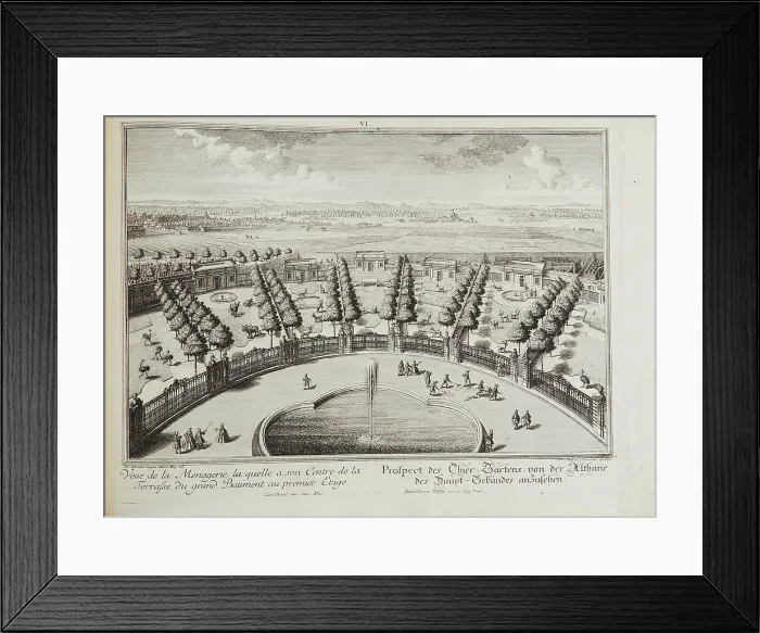 Framed Print : Prospect of the Zoo, 1731. Creator: Kleiner; Salomon (1700-1761) Framed Print : Prospect of the Zoo, 1731. Creator: Kleiner; Salomon (1700-1761)