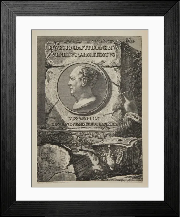 Framed Print : Portrait of Giovanni Battista Piranesi (1720-1778), 1779. Creator: Piranesi; Francesco (1756-1810) Framed Print : Portrait of Giovanni Battista Piranesi (1720-1778), 1779. Creator: Piranesi; Francesco (1756-1810)