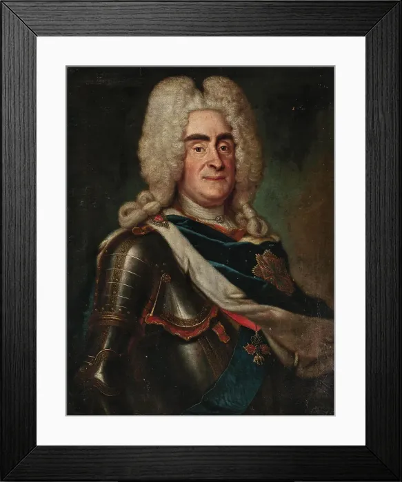 Framed Print : Portrait of Augustus II the Strong (1670-1733) with the Polish Order of the White Eagle, c1730. Creator: Anonymous () Framed Print : Portrait of Augustus II the Strong (1670-1733) with the Polish Order of the White Eagle, c1730. Creator: Anonymous ()