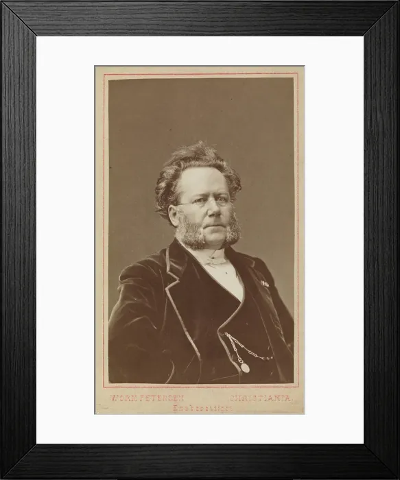 Framed Print : Portrait of Henrik Ibsen (1828-1906), 1874. Creator: Photo studio Johannes Petter Lindegaard; Christiania () Framed Print : Portrait of Henrik Ibsen (1828-1906), 1874. Creator: Photo studio Johannes Petter Lindegaard; Christiania ()