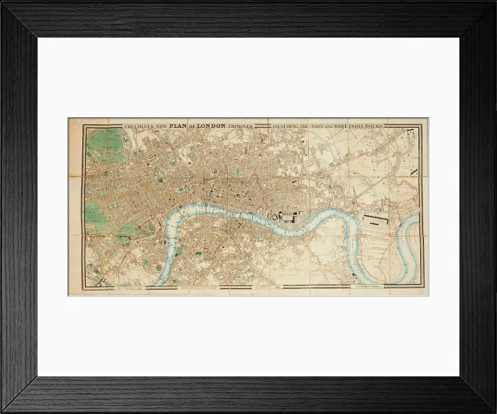 Framed Print : Plan of London including the East and West India Docks, c1830. Creator: Cruchley; George Frederick (1797-1880) Framed Print : Plan of London including the East and West India Docks, c1830. Creator: Cruchley; George Frederick (1797-1880)