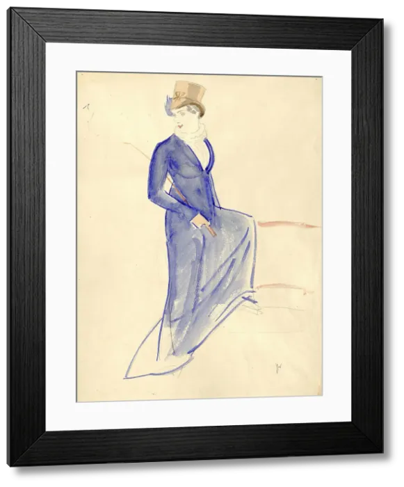 Framed Print : Costume design for the comedy Woe from Wit by A. Griboyedov (Meyerhold's theatre), 1928. Creator: Ulyanov; Nikolai Pavlovich (1875-1949) Framed Print : Costume design for the comedy Woe from Wit by A. Griboyedov (Meyerhold's theatre), 1928. Creator: Ulyanov; Nikolai Pavlovich (1875-1949)
