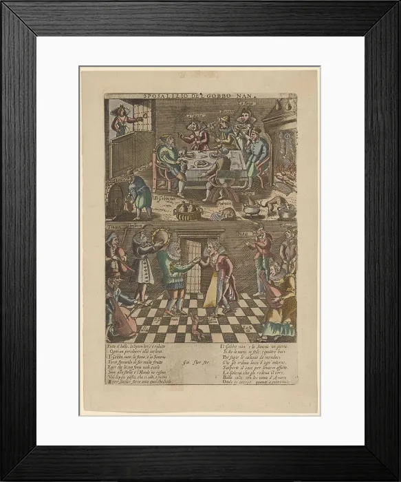 Framed Print : Sposalizio del gobbo nan (The Wedding of the Hunchback), c1535-1540. Creator: Floreani; Giovanni (1486-1540) Framed Print : Sposalizio del gobbo nan (The Wedding of the Hunchback), c1535-1540. Creator: Floreani; Giovanni (1486-1540)