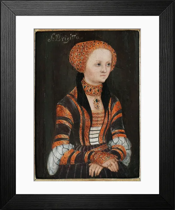 Framed Print : Saint Bridget of Sweden. Creator: Cranach; Lucas; the Elder (1472-1553) Framed Print : Saint Bridget of Sweden. Creator: Cranach; Lucas; the Elder (1472-1553)