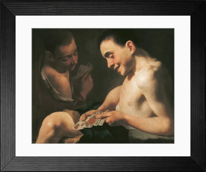 Framed Print : The Card Game, c 1750. Creator: Traversi; Gaspare (1732-1769) Framed Print : The Card Game, c 1750. Creator: Traversi; Gaspare (1732-1769)