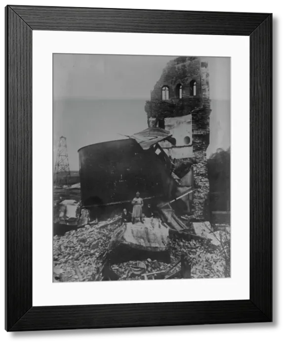 Framed Print : Lodz -- Water Tower wrecked by shells, between c1914 and c1915. Creator: Bain News Service Framed Print : Lodz -- Water Tower wrecked by shells, between c1914 and c1915. Creator: Bain News Service