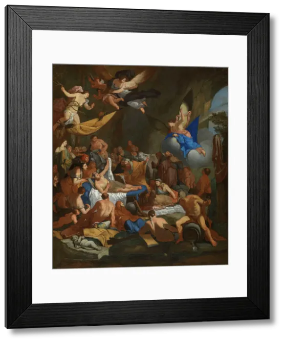 Framed Print : Iris in the Kingdom of Hypnos, c 1670. Creator: Carpioni; Giulio (1613-1678) Framed Print : Iris in the Kingdom of Hypnos, c 1670. Creator: Carpioni; Giulio (1613-1678)