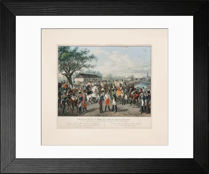 Framed Print : Emperor Francis I with Tsar Alexander I and King Frederick William III of Prussia on Sept 25, 1814. Creator: Hoechle; Johann Nepomuk (1790-1835) Framed Print : Emperor Francis I with Tsar Alexander I and King Frederick William III of Prussia on Sept 25, 1814. Creator: Hoechle; Johann Nepomuk (1790-1835)