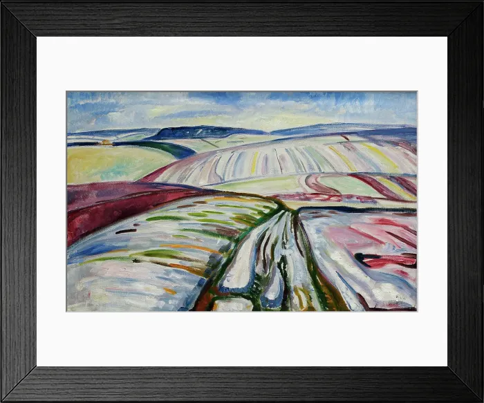 Framed Print : Field in Snow, 1907. Creator: Munch; Edvard (1863-1944) Framed Print : Field in Snow, 1907. Creator: Munch; Edvard (1863-1944)