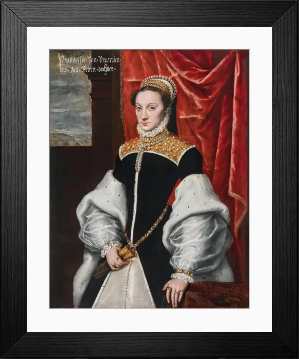 Framed Print : Portrait of Anna von Egmond (1533-1558), Countess of Buren, 1550s. Creator: Mor; Antonis (Anthonis); van Dashorst (c. 1517-1577) Framed Print : Portrait of Anna von Egmond (1533-1558), Countess of Buren, 1550s. Creator: Mor; Antonis (Anthonis); van Dashorst (c. 1517-1577)