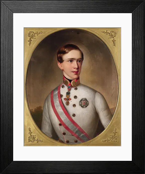 Framed Print : Portrait of Emperor Franz Joseph I of Austria (1830-1916), c1849. Creator: Mezler von Andelberg; Johann Baptist (active 1840s-1850s) Framed Print : Portrait of Emperor Franz Joseph I of Austria (1830-1916), c1849. Creator: Mezler von Andelberg; Johann Baptist (active 1840s-1850s)