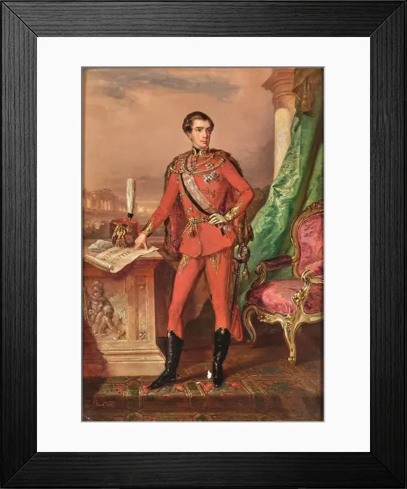 Framed Print : Portrait of Emperor Franz Joseph I of Austria (1830-1916), in Hungarian adjustation, 1852. Creator: Plank; Josef (1815-1901) Framed Print : Portrait of Emperor Franz Joseph I of Austria (1830-1916), in Hungarian adjustation, 1852. Creator: Plank; Josef (1815-1901)