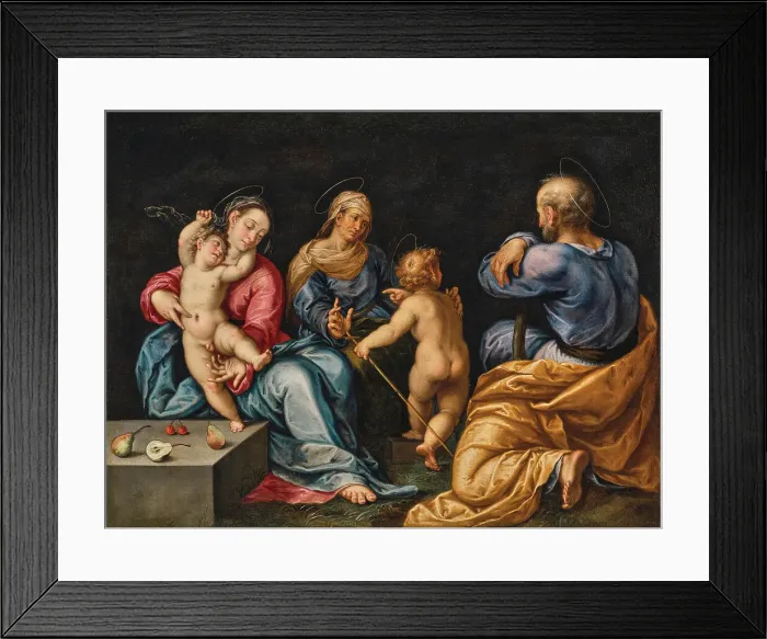 Framed Print : The Holy Family with Saint Anne and the Infant Saint John the Baptist, c1600. Creator: Creara (Creara de Fochegioli); Sante (1571-1630) Framed Print : The Holy Family with Saint Anne and the Infant Saint John the Baptist, c1600. Creator: Creara (Creara de Fochegioli); Sante (1571-1630)
