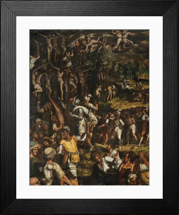 Framed Print : The Martyrdom of the Ten Thousand Christians on Mount Ararat, 16th century. Creator: Anonymous () Framed Print : The Martyrdom of the Ten Thousand Christians on Mount Ararat, 16th century. Creator: Anonymous ()