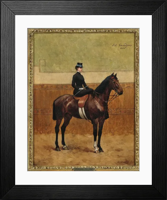 Framed Print : Portrait of Elisabeth of Bavaria on horseback, 1884. Creator: Grandjean; Edmond (1844-1908) Framed Print : Portrait of Elisabeth of Bavaria on horseback, 1884. Creator: Grandjean; Edmond (1844-1908)