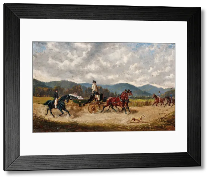 Framed Print : Empress Elisabeth in a carriage in Gödöllö, c1880. Creator: Bensa; Alexander von (1820-1902) Framed Print : Empress Elisabeth in a carriage in Gödöllö, c1880. Creator: Bensa; Alexander von (1820-1902)