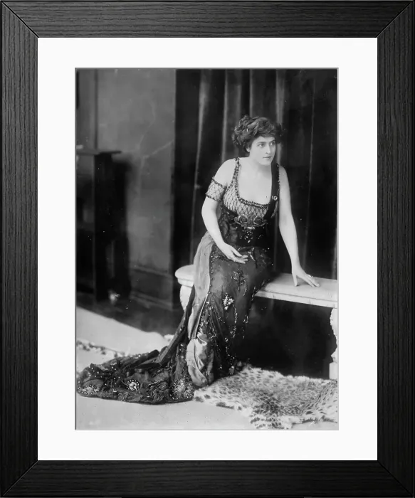 Framed Print : Katherine Kaelred seated on bench, 1910. Creator: Bain News Service Framed Print : Katherine Kaelred seated on bench, 1910. Creator: Bain News Service