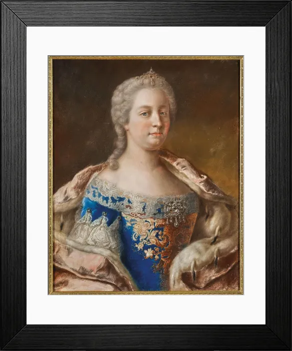 Framed Print : Portrait of Empress Maria Theresa as Queen of Bohemia and Hungary (1717-1780), 1743-1745. Creator: Liotard; Jean-Étienne (1702-1789) Framed Print : Portrait of Empress Maria Theresa as Queen of Bohemia and Hungary (1717-1780), 1743-1745. Creator: Liotard; Jean-Étienne (1702-1789)