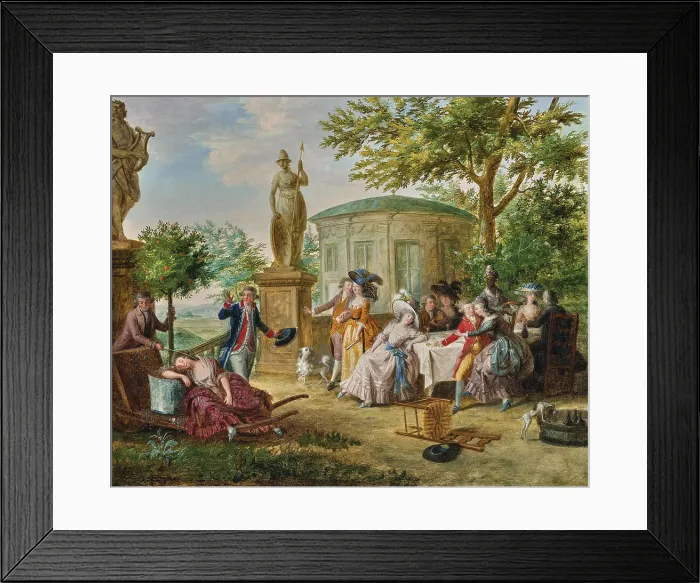 Framed Print : Elegant society dining in a classical garden, 1780s. Creator: Lafrensen; Niclas (1737-1807) Framed Print : Elegant society dining in a classical garden, 1780s. Creator: Lafrensen; Niclas (1737-1807)
