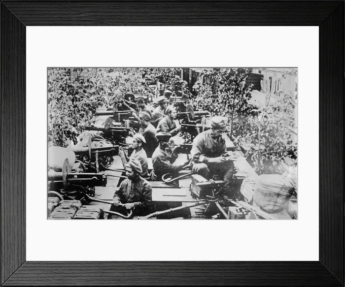Framed Print : Czechoslovak armored train, between c1915 and c1920. Creator: Bain News Service Framed Print : Czechoslovak armored train, between c1915 and c1920. Creator: Bain News Service