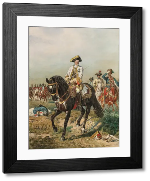 Framed Print : Gideon Ernst Freiherr von Loudon at Kunersdorf, 1877. Creator: L'Allemand; Siegmund (1840-1910) Framed Print : Gideon Ernst Freiherr von Loudon at Kunersdorf, 1877. Creator: L'Allemand; Siegmund (1840-1910)